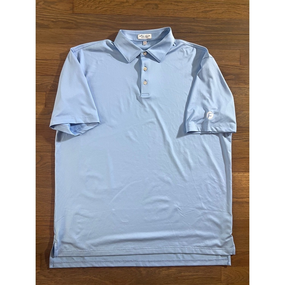 Peter Millar Summer Comfort Mens XL Polo Shirt Light Blue Short Sleeve Golf Top - Picture 2 of 4